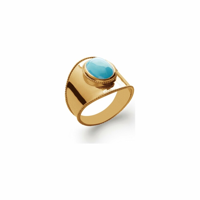 Bague en plaqué or et pierre synthétique