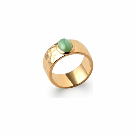 Bague en plaqué or et aventurine