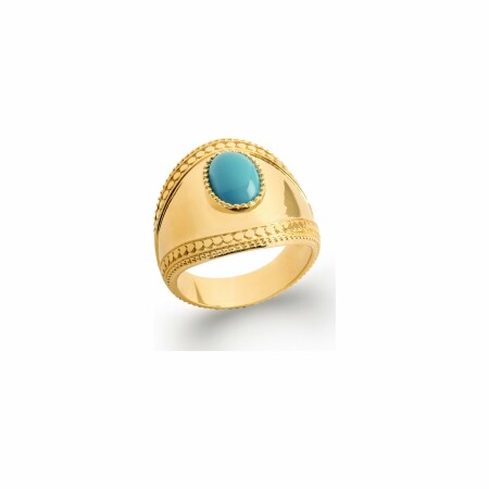 Bague en plaqué or et pierre synthétique