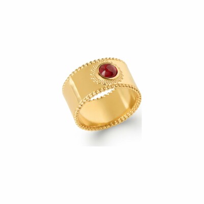 Bague en plaqué or et pierre synthétique