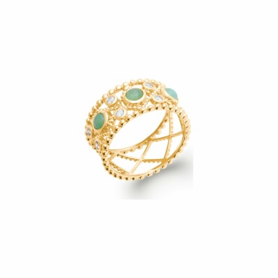 Bague en plaqué or et aventurine