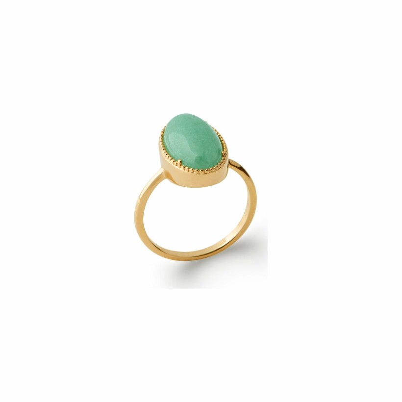 Bague en plaqué or et aventurine