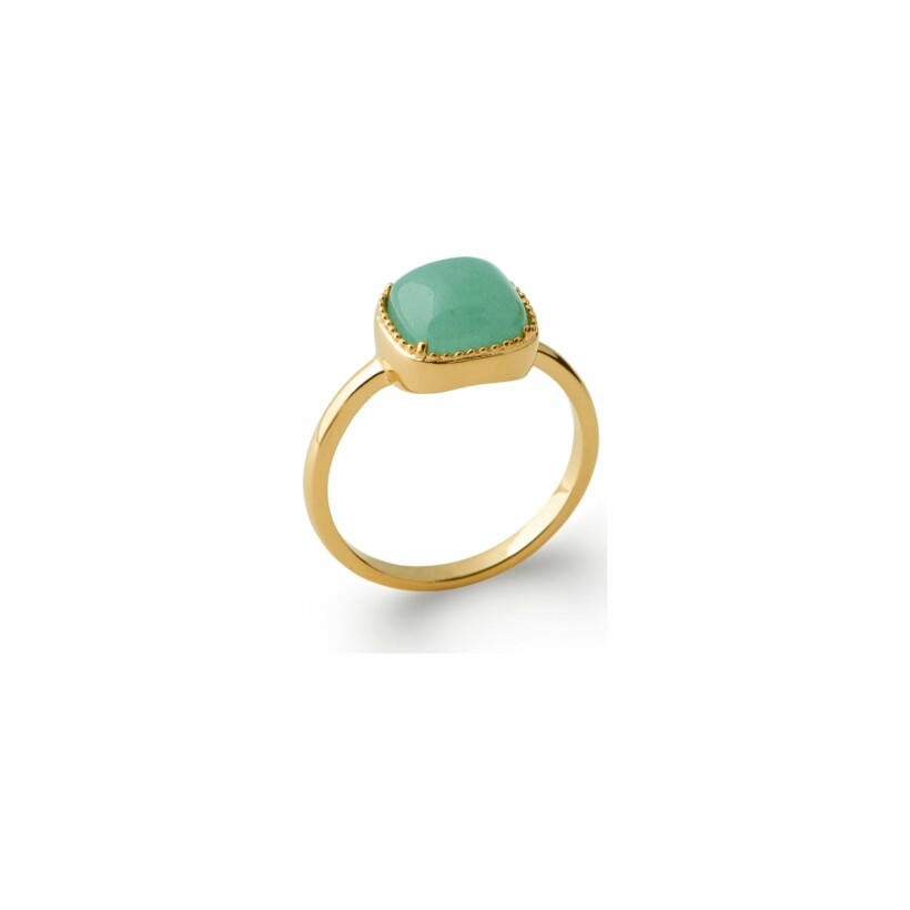 Bague en plaqué or et aventurine