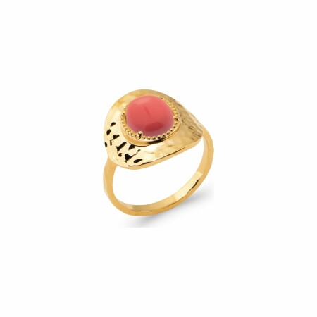 Bague en plaqué or et pierre synthétique