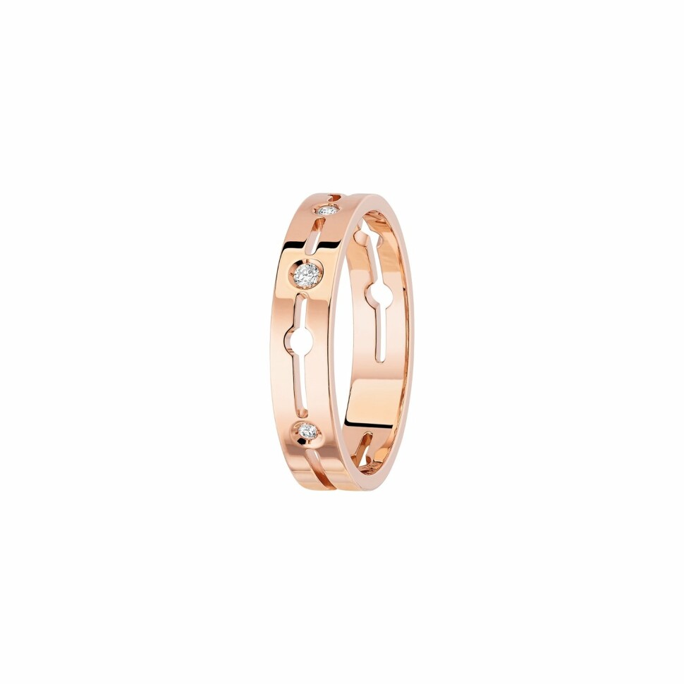 Pulse dinh van ring, rose gold, diamonds, small size