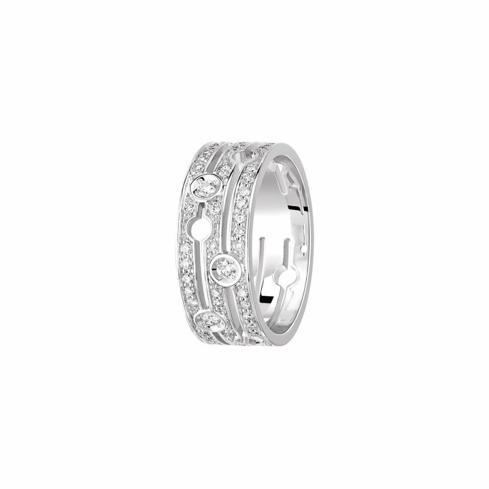 Pulse dinh van ring, white gold, diamonds