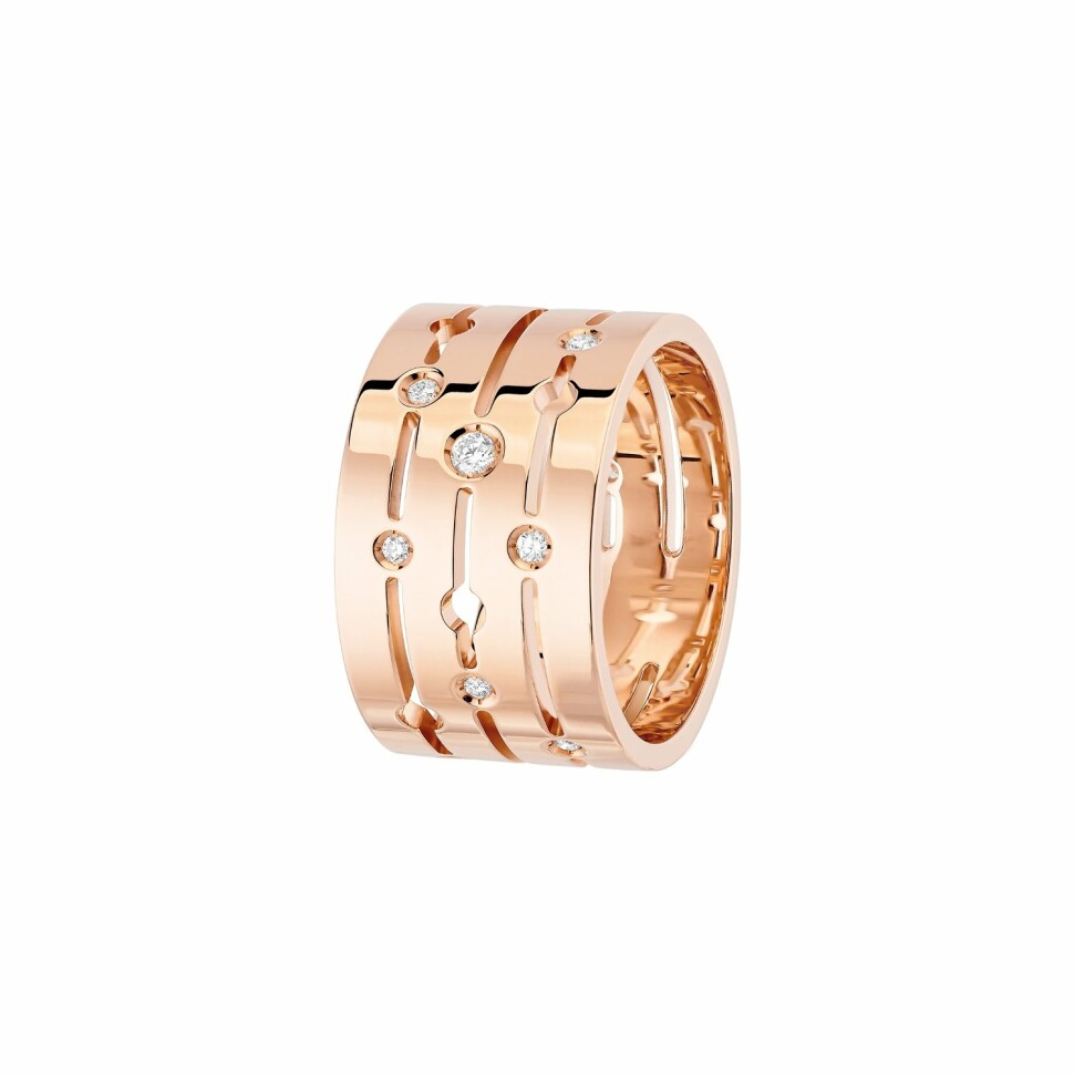 Bague Pulse dinh van en or rose et diamants grand modèle