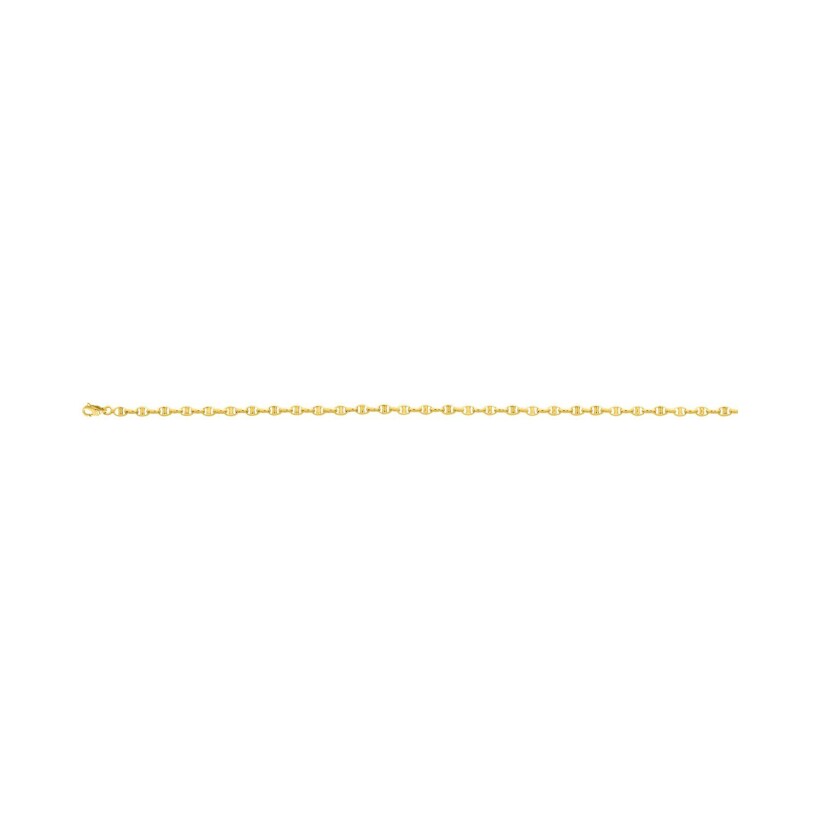 Chaîne marine creuse en or jaune, 21cm
