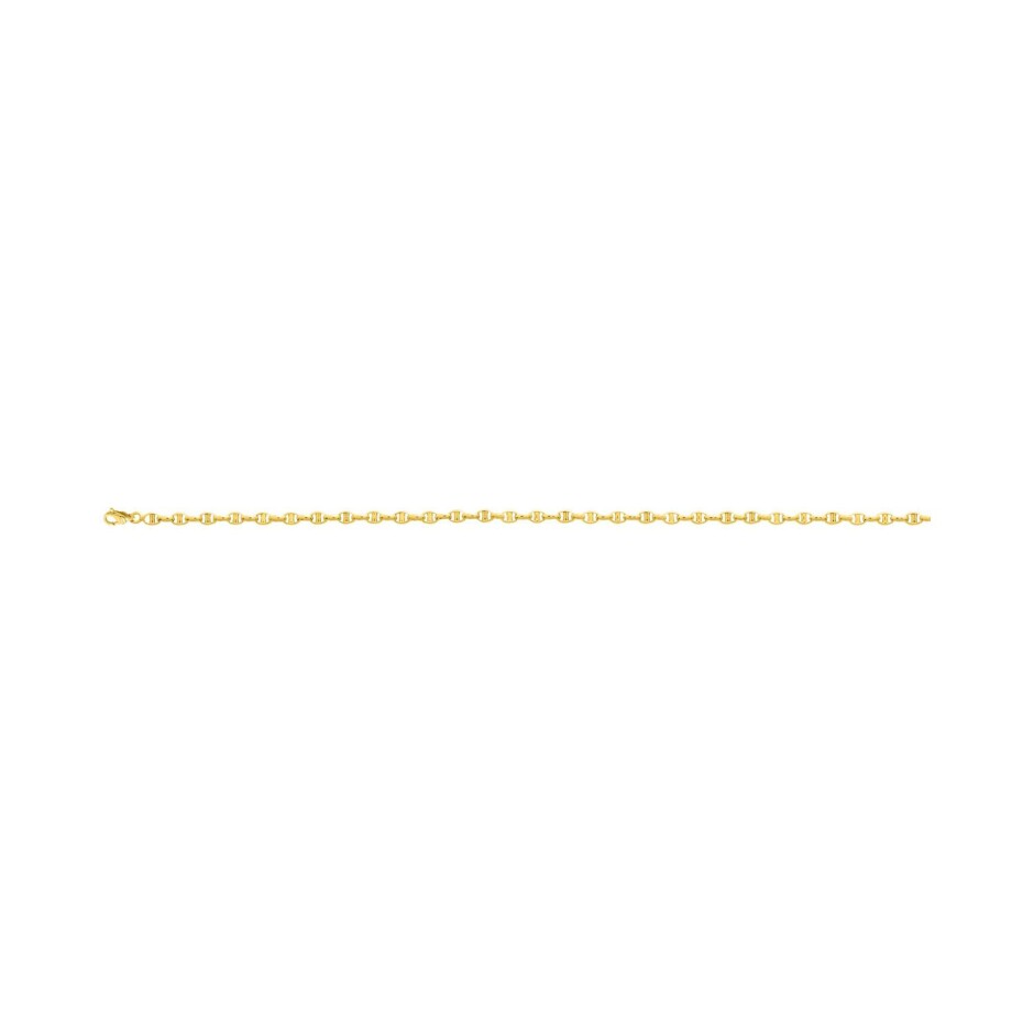 Chaîne marine creuse en or jaune, 45cm