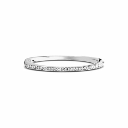 Bracelet jonc Ti Sento en argent rhodié et oxydes de zirconium