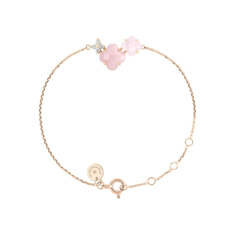 Bracelet Morganne Bello Bouquet en or rose, opale, quartz rose et diamants