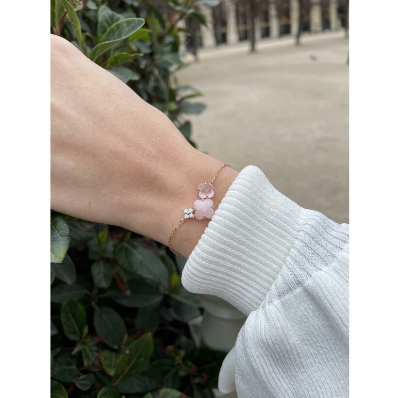 Bracelet Morganne Bello Bouquet en or rose, opale, quartz rose et diamants