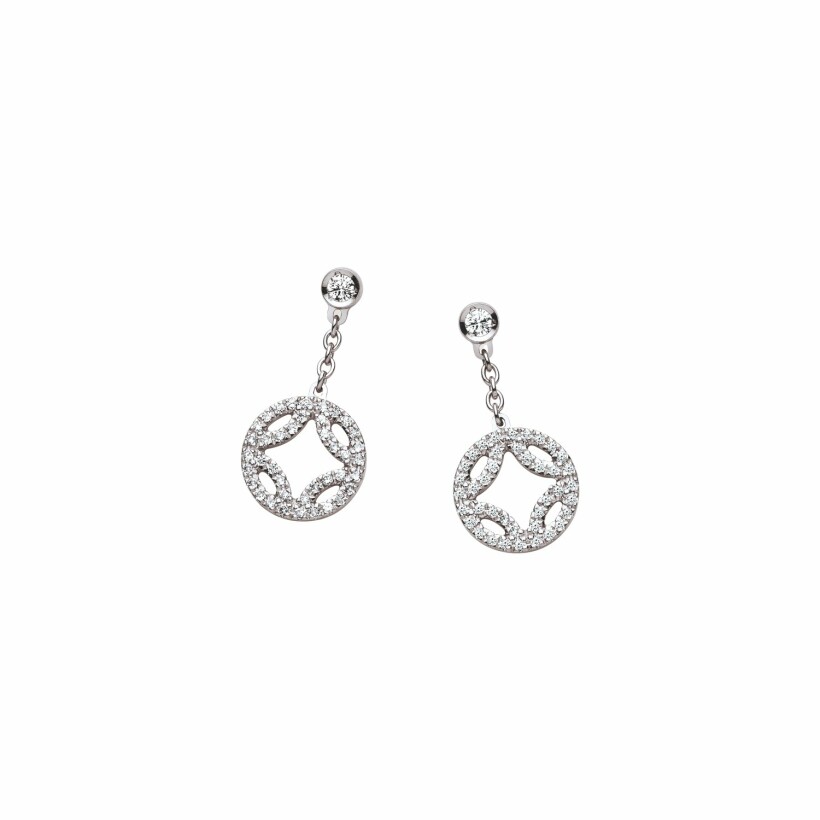 Boucles d'oreilles B&F Collection 180° en or blanc et diamants