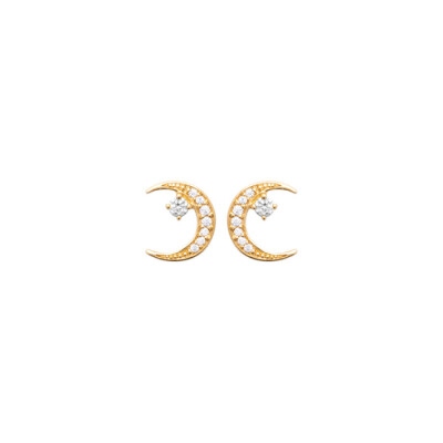 Boucles d'oreilles en plaqué or et oxydes de zirconium