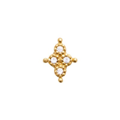 Mono boucle d'oreille en plaqué or et oxyde de zirconium