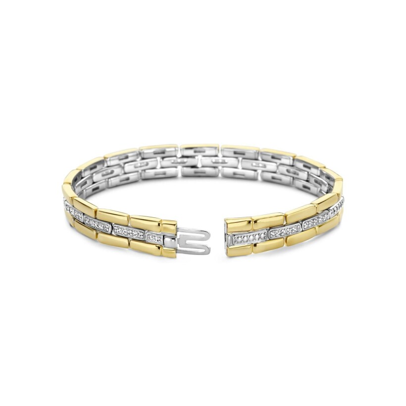 Bracelet Ti Sento en argent, argent plaqué or jaune et oxyde de zirconium