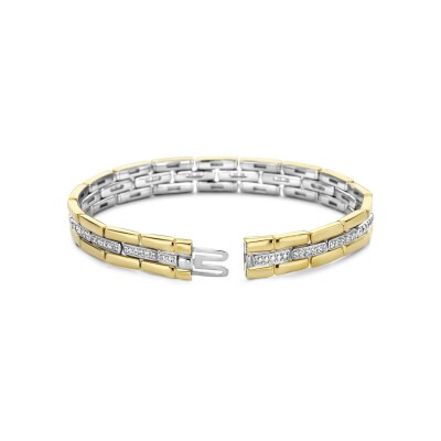 Bracelet Ti Sento en argent, argent plaqué or jaune et oxyde de zirconium
