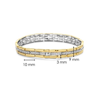 Bracelet Ti Sento en argent, argent plaqué or jaune et oxyde de zirconium