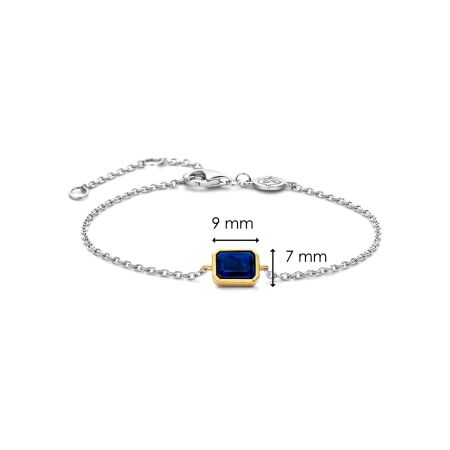 Bracelet Ti Sento en argent, argent plaqué or jaune et cristal synthétique