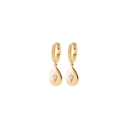 Boucles d'oreilles en plaqué or et oxydes de zirconium