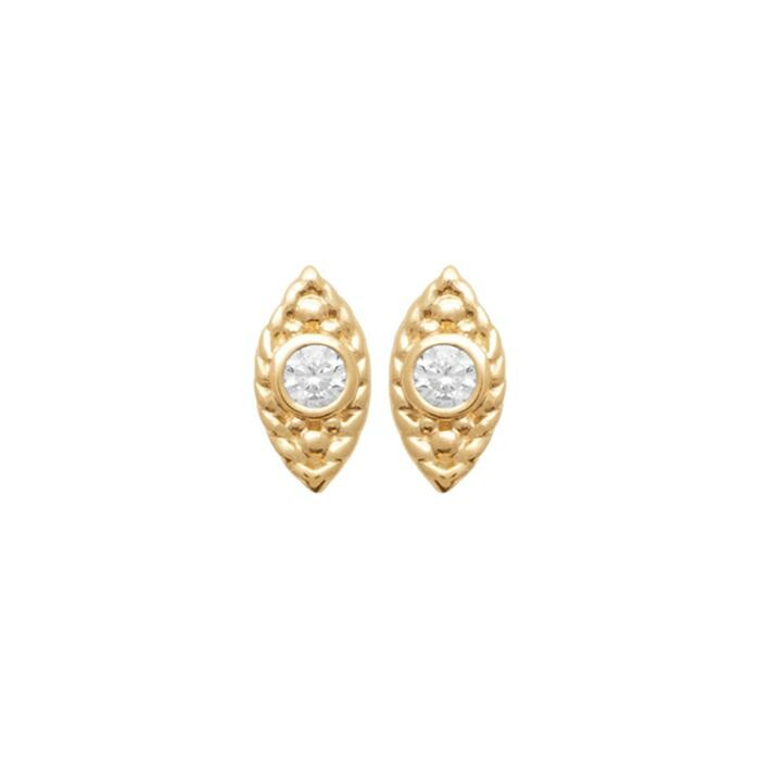 Boucles d'oreilles en plaqué or et oxydes de zirconium