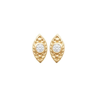 Boucles d'oreilles en plaqué or et oxydes de zirconium