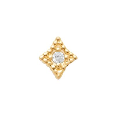 Mono boucle d'oreille en plaqué or et oxyde de zirconium
