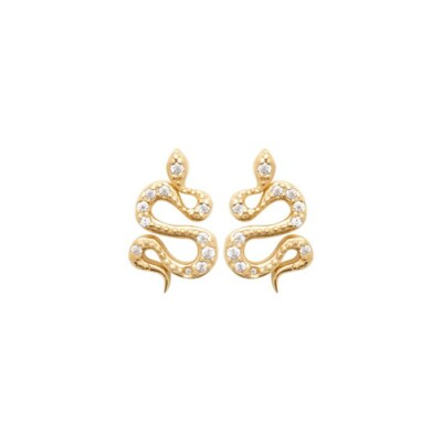 Boucles d'oreilles en plaqué or et oxydes de zirconium