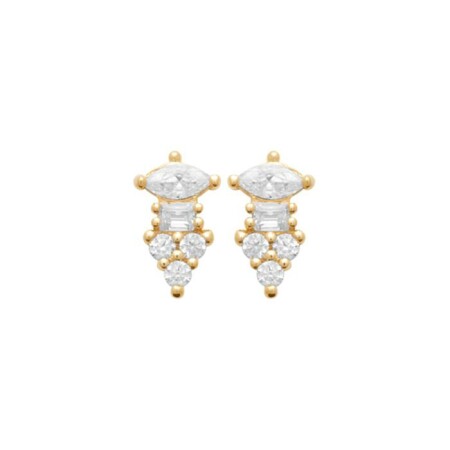 Boucles d'oreilles en plaqué or et oxydes de zirconium