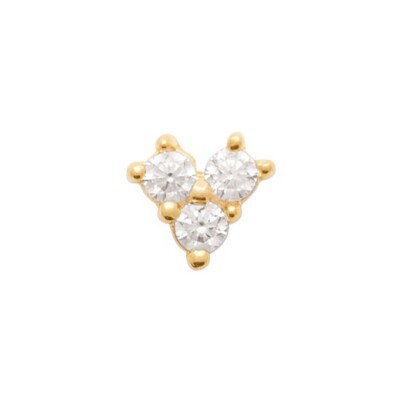Mono boucle d'oreille en plaqué or et oxyde de zirconium