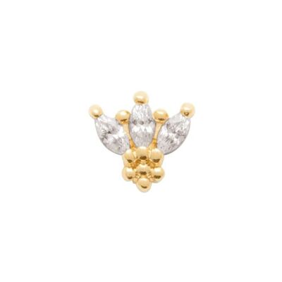 Mono boucle d'oreille en plaqué or et oxyde de zirconium
