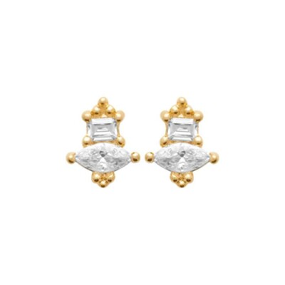 Boucles d'oreilles en plaqué or et oxydes de zirconium