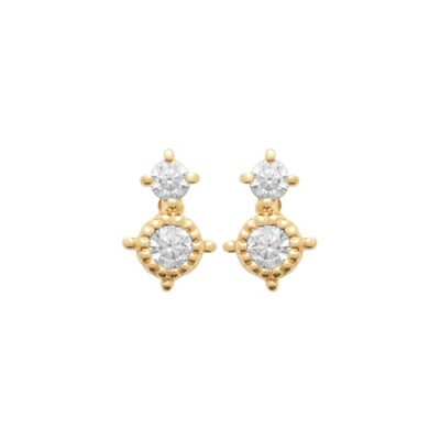 Boucles d'oreilles en plaqué or et oxydes de zirconium