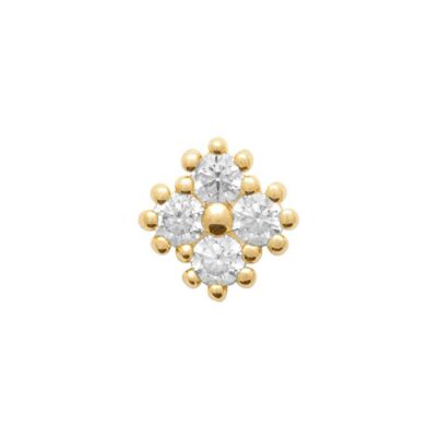 Mono boucle d'oreille en plaqué or et oxyde de zirconium