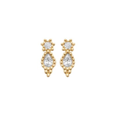 Boucles d'oreilles en plaqué or et oxydes de zirconium