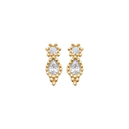 Boucles d'oreilles en plaqué or et oxydes de zirconium