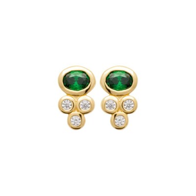 Boucles d'oreilles en plaqué or et oxydes de zirconium