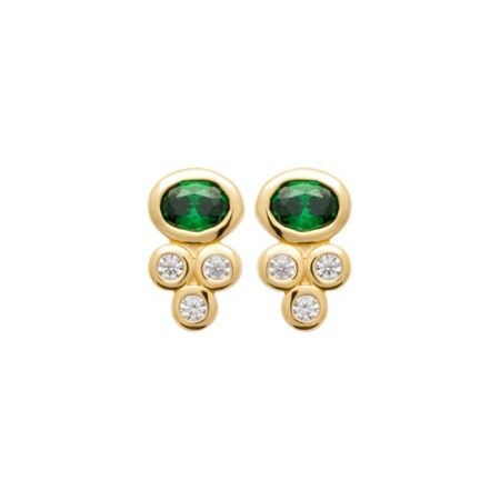 Boucles d'oreilles en plaqué or et oxydes de zirconium