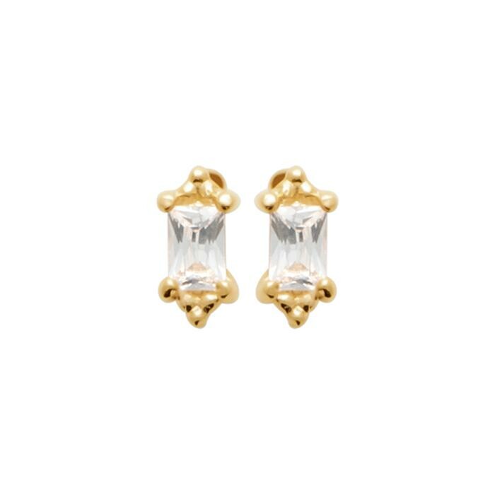 Boucles d'oreilles en plaqué or et oxydes de zirconium