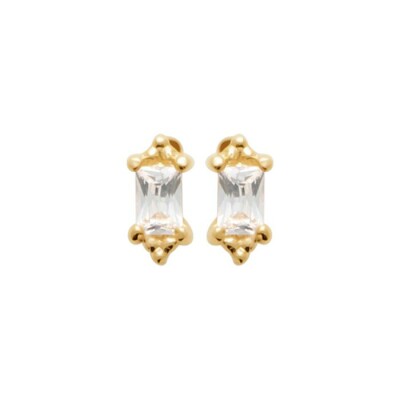 Boucles d'oreilles en plaqué or et oxydes de zirconium