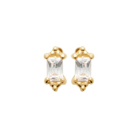 Boucles d'oreilles en plaqué or et oxydes de zirconium