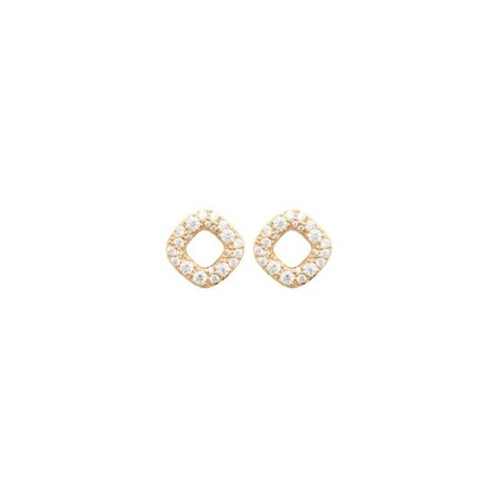 Boucles d'oreilles en plaqué or et oxydes de zirconium