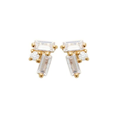 Boucles d'oreilles en plaqué or et oxydes de zirconium