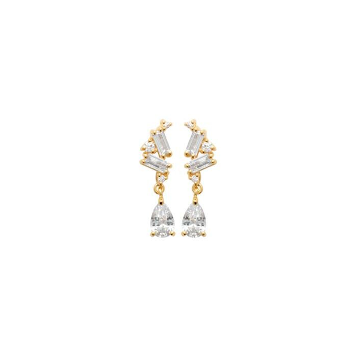 Boucles d'oreilles en plaqué or et oxydes de zirconium