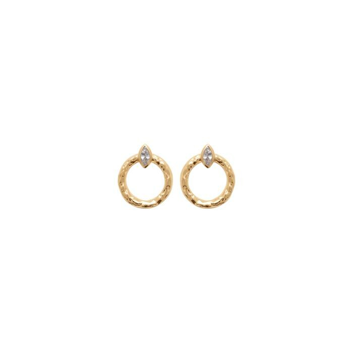 Boucles d'oreilles en plaqué or et oxydes de zirconium