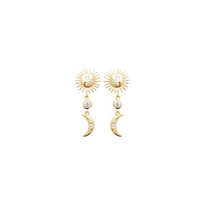 Boucles d'oreilles en plaqué or et oxydes de zirconium