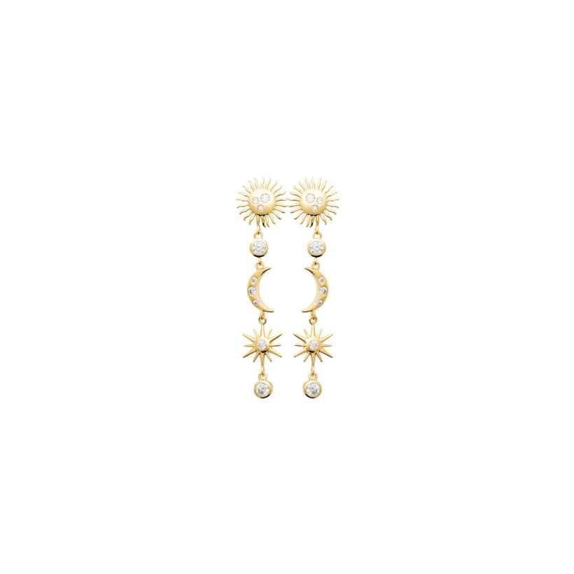 Boucles d'oreilles en plaqué or et oxydes de zirconium