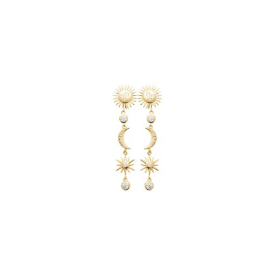 Boucles d'oreilles en plaqué or et oxydes de zirconium