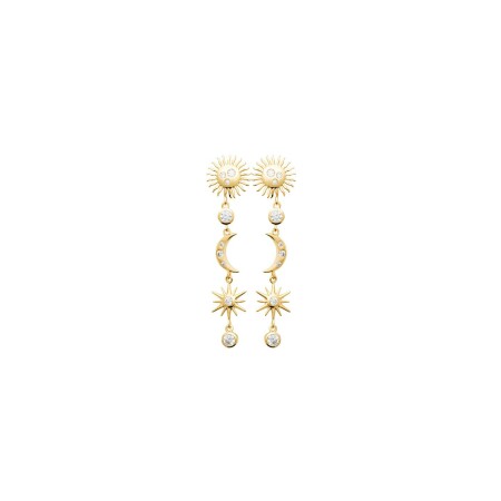 Boucles d'oreilles en plaqué or et oxydes de zirconium