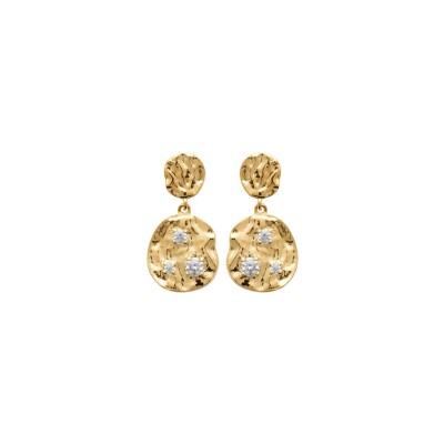 Boucles d'oreilles en plaqué or et oxydes de zirconium